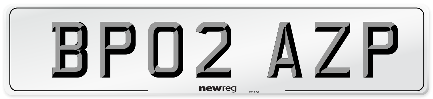 BP02 AZP Number Plate from New Reg